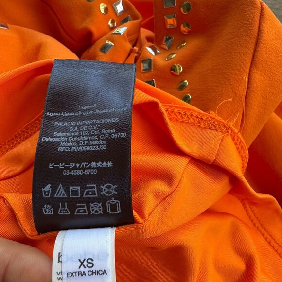 Bebe Addiction Vibrant Orange Fully Lined Bodycon Bodyshape Dress Size XS - Picture 11 of 15